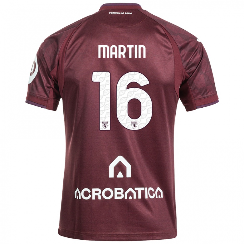 Heren Francesca Martin #16 Kastanjebruin Wit Thuisshirt Thuistenue 2024/25 T-Shirt