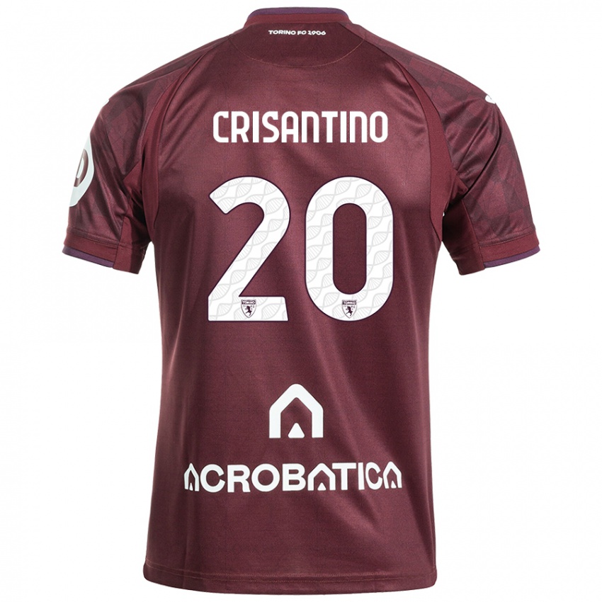 Heren Giulia Crisantino #20 Kastanjebruin Wit Thuisshirt Thuistenue 2024/25 T-Shirt