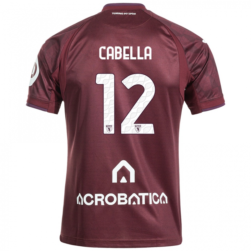 Heren Matteo Cabella #12 Kastanjebruin Wit Thuisshirt Thuistenue 2024/25 T-Shirt