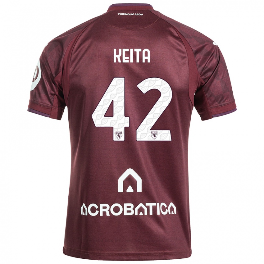 Heren Karamoko Keita #42 Kastanjebruin Wit Thuisshirt Thuistenue 2024/25 T-Shirt