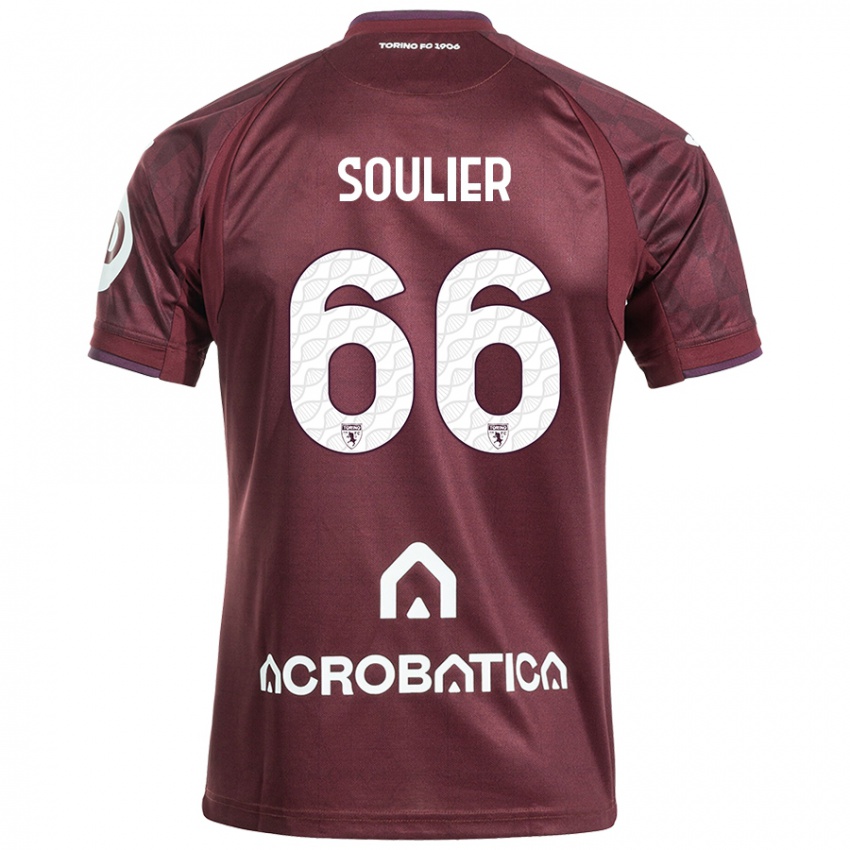 Heren Evan Soulier #66 Kastanjebruin Wit Thuisshirt Thuistenue 2024/25 T-Shirt