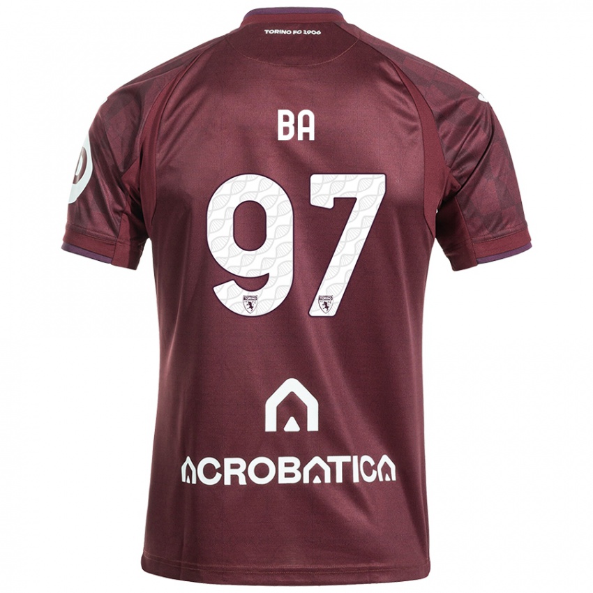 Heren El-Hadji Ba #97 Kastanjebruin Wit Thuisshirt Thuistenue 2024/25 T-Shirt