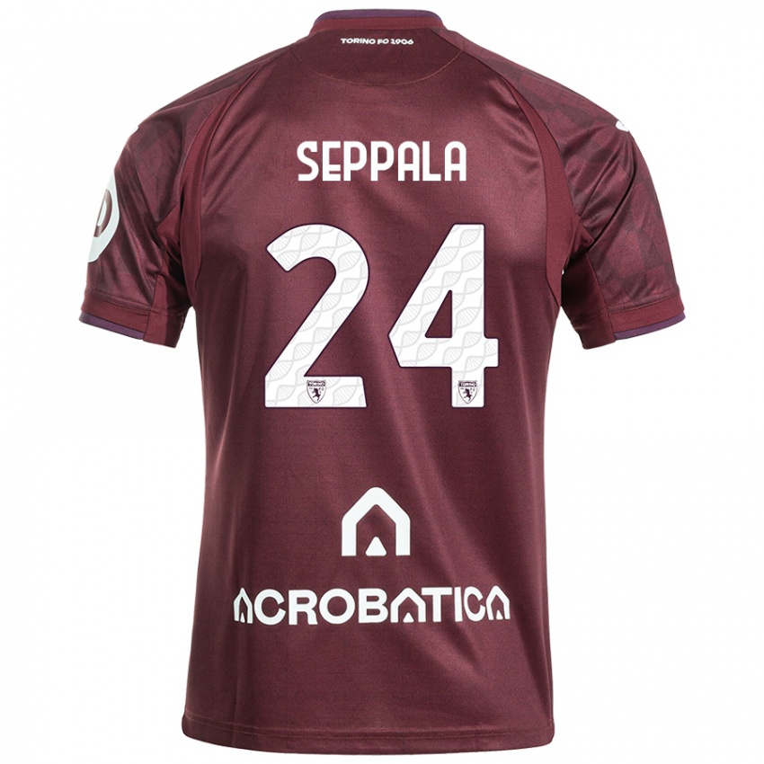 Heren Rosa Lappi-Seppälä #24 Kastanjebruin Wit Thuisshirt Thuistenue 2024/25 T-Shirt