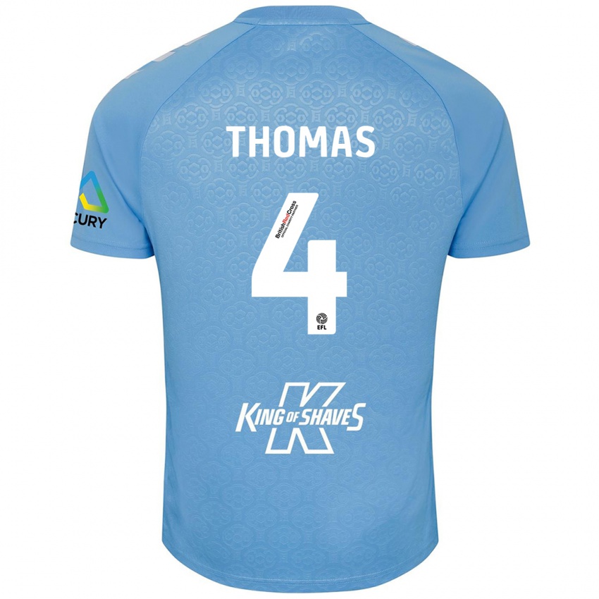 Heren Bobby Thomas #4 Blauw Wit Thuisshirt Thuistenue 2024/25 T-Shirt