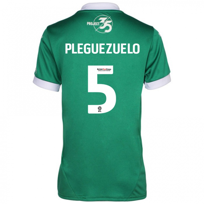 Heren Julio Pleguezuelo #5 Groen Wit Thuisshirt Thuistenue 2024/25 T-Shirt