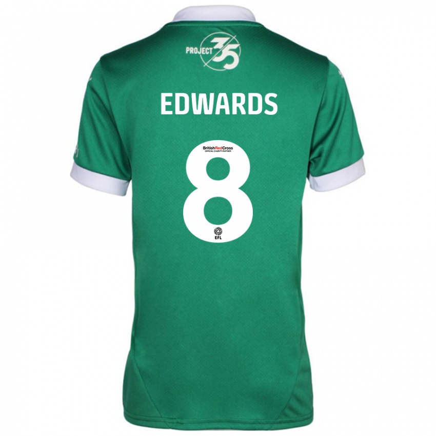 Heren Joe Edwards #8 Groen Wit Thuisshirt Thuistenue 2024/25 T-Shirt