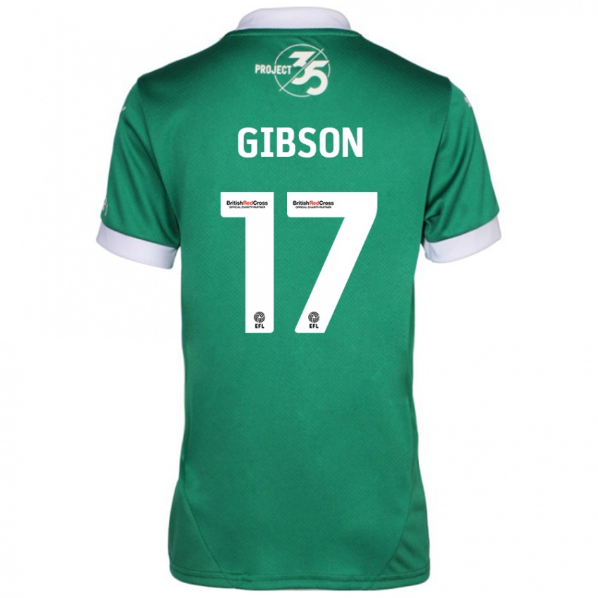 Heren Lewis Gibson #17 Groen Wit Thuisshirt Thuistenue 2024/25 T-Shirt