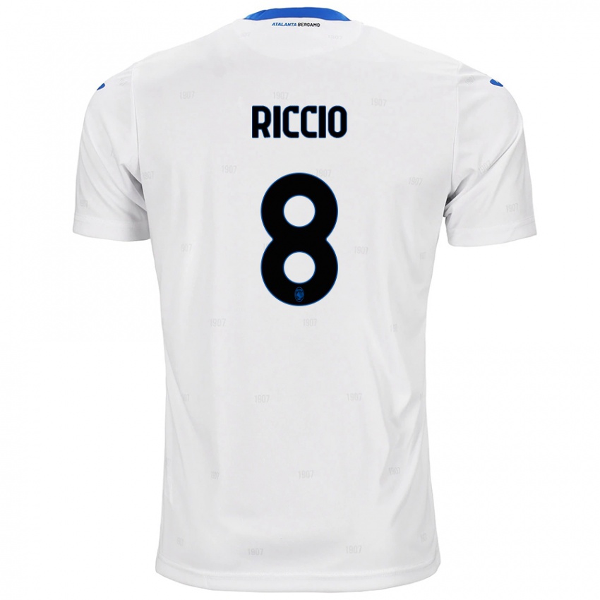 Heren Lorenzo Riccio #8 Wit Uitshirt Uittenue 2024/25 T-Shirt