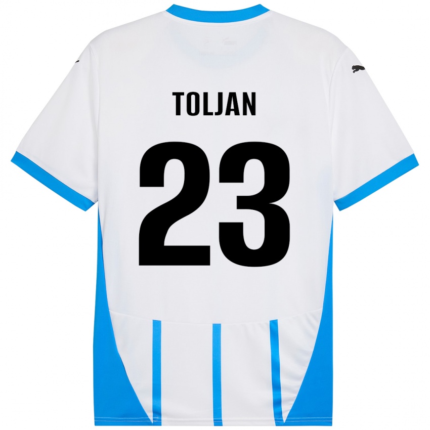 Heren Jeremy Toljan #23 Wit Blauw Uitshirt Uittenue 2024/25 T-Shirt