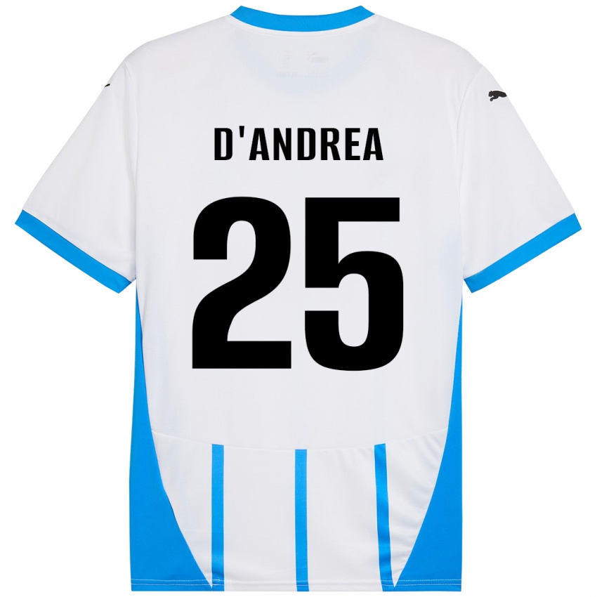 Heren Luca D'andrea #25 Wit Blauw Uitshirt Uittenue 2024/25 T-Shirt