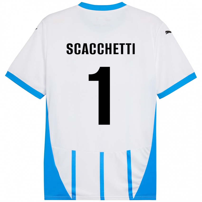 Heren Alessandro Scacchetti #1 Wit Blauw Uitshirt Uittenue 2024/25 T-Shirt