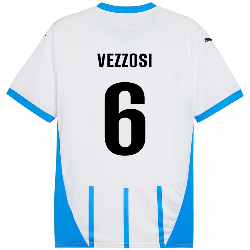 Heren Giorgio Vezzosi #6 Wit Blauw Uitshirt Uittenue 2024/25 T-Shirt