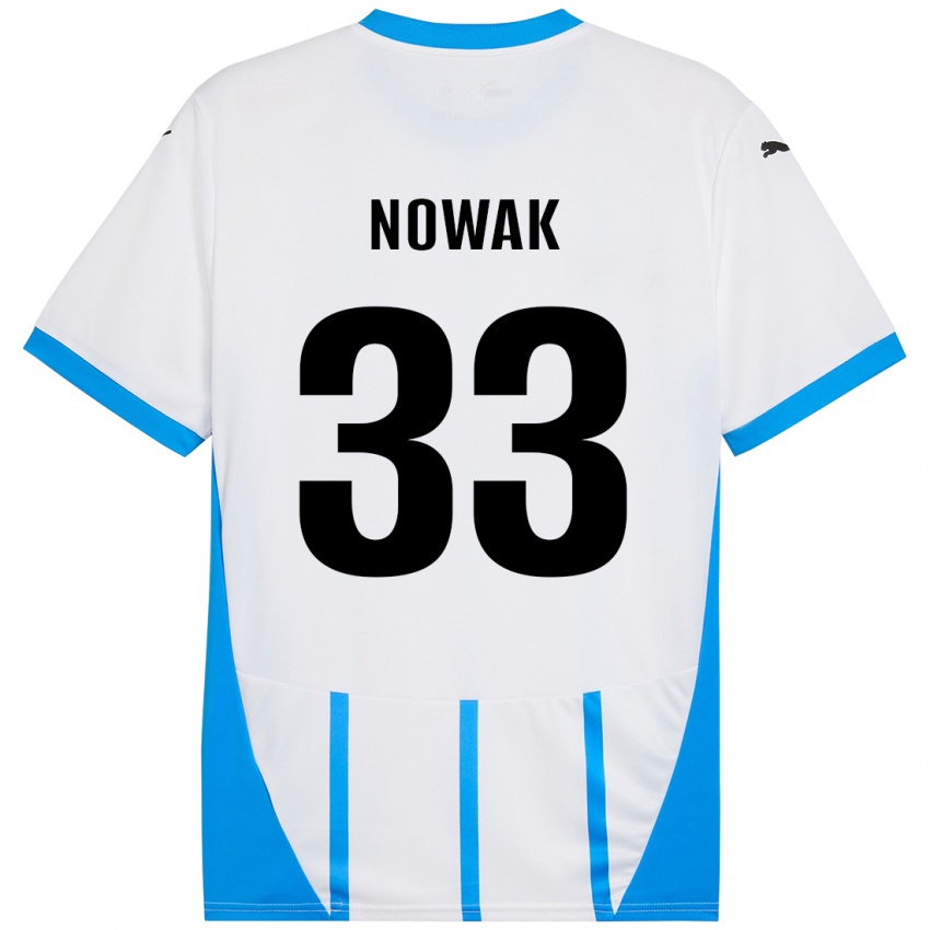 Heren Julie Nowak #33 Wit Blauw Uitshirt Uittenue 2024/25 T-Shirt