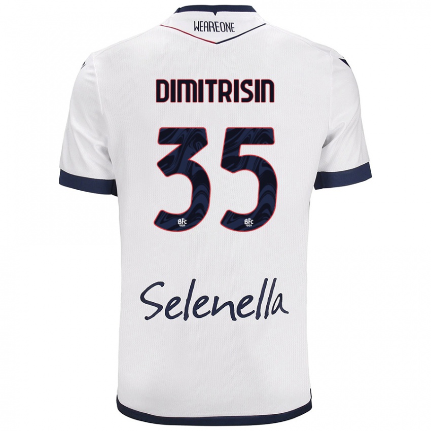 Heren Danila Dimitrișin #35 Wit Koningsblauw Uitshirt Uittenue 2024/25 T-Shirt