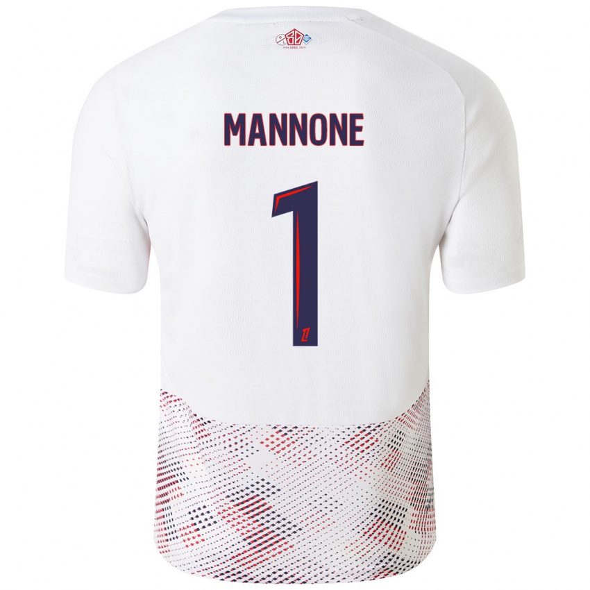 Heren Vito Mannone #1 Wit Koningsblauw Uitshirt Uittenue 2024/25 T-Shirt