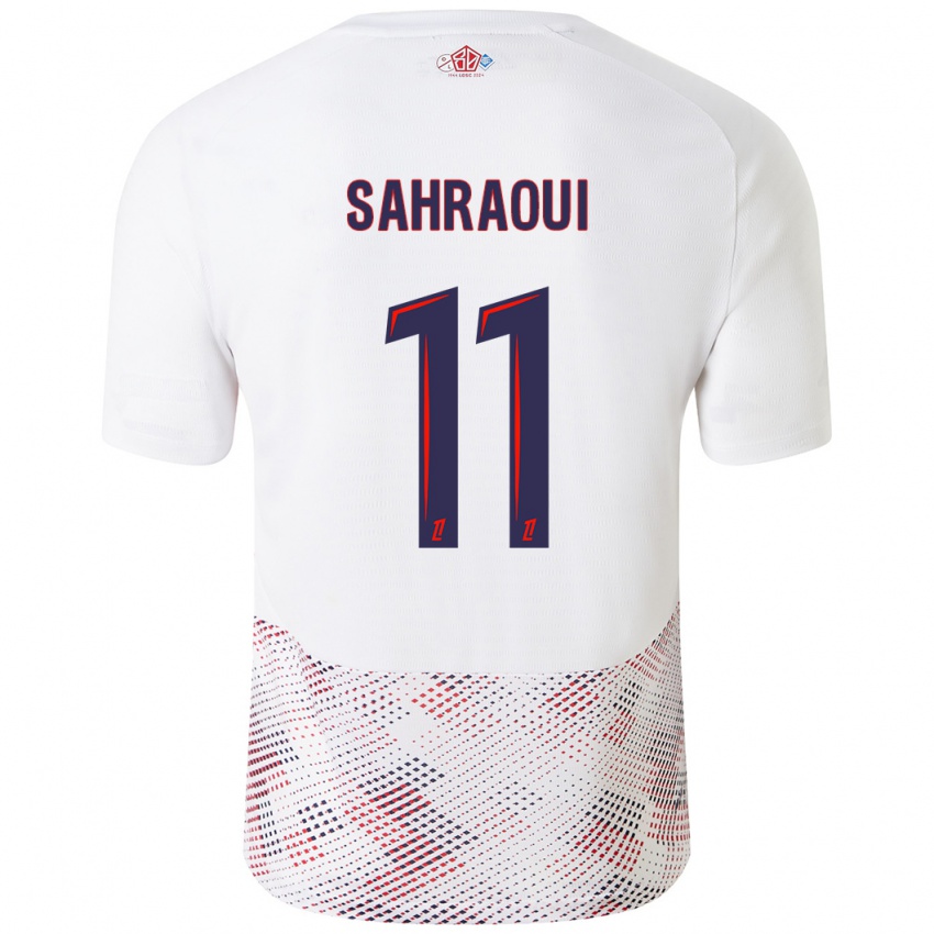 Heren Osame Sahraoui #11 Wit Koningsblauw Uitshirt Uittenue 2024/25 T-Shirt