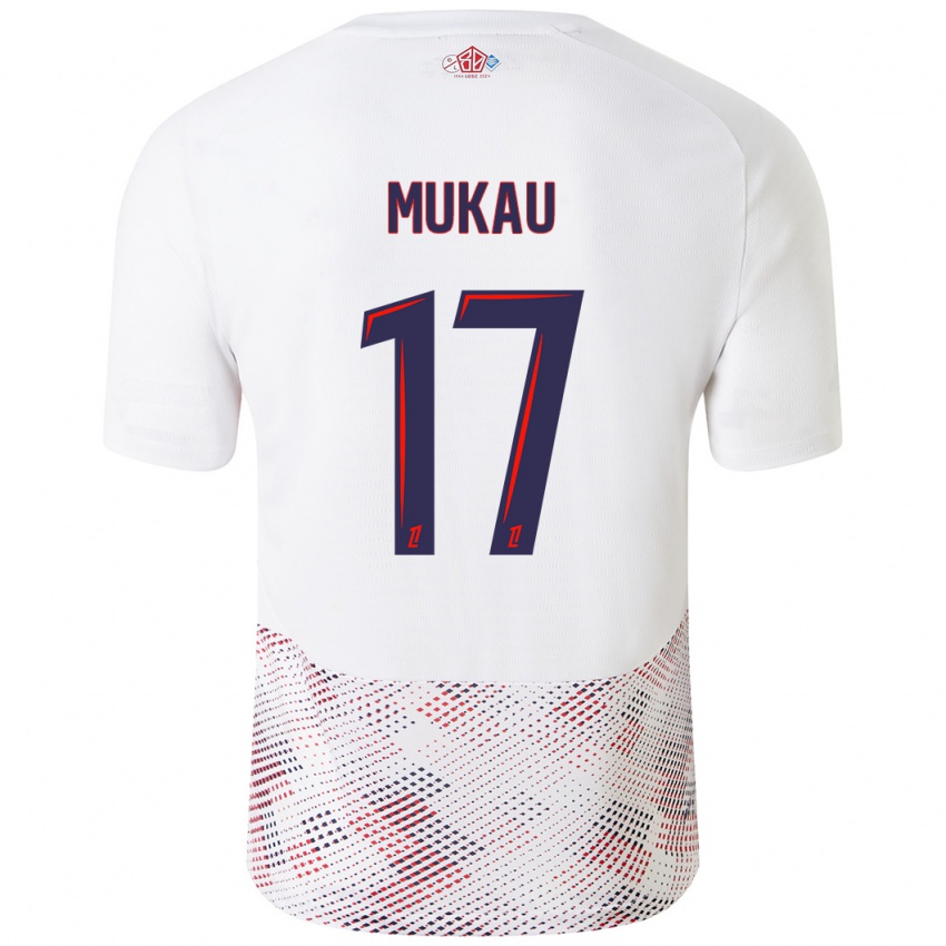 Heren Ngal'ayel Mukau #17 Wit Koningsblauw Uitshirt Uittenue 2024/25 T-Shirt