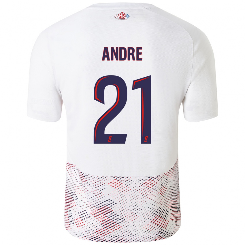 Heren Benjamin Andre #21 Wit Koningsblauw Uitshirt Uittenue 2024/25 T-Shirt