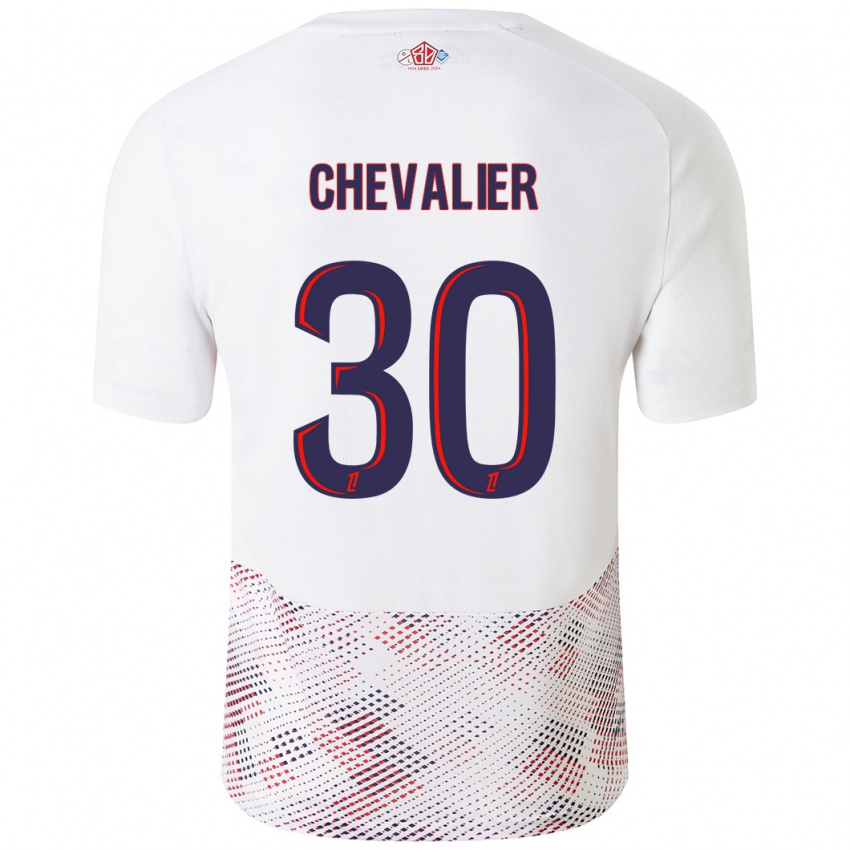 Heren Lucas Chevalier #30 Wit Koningsblauw Uitshirt Uittenue 2024/25 T-Shirt