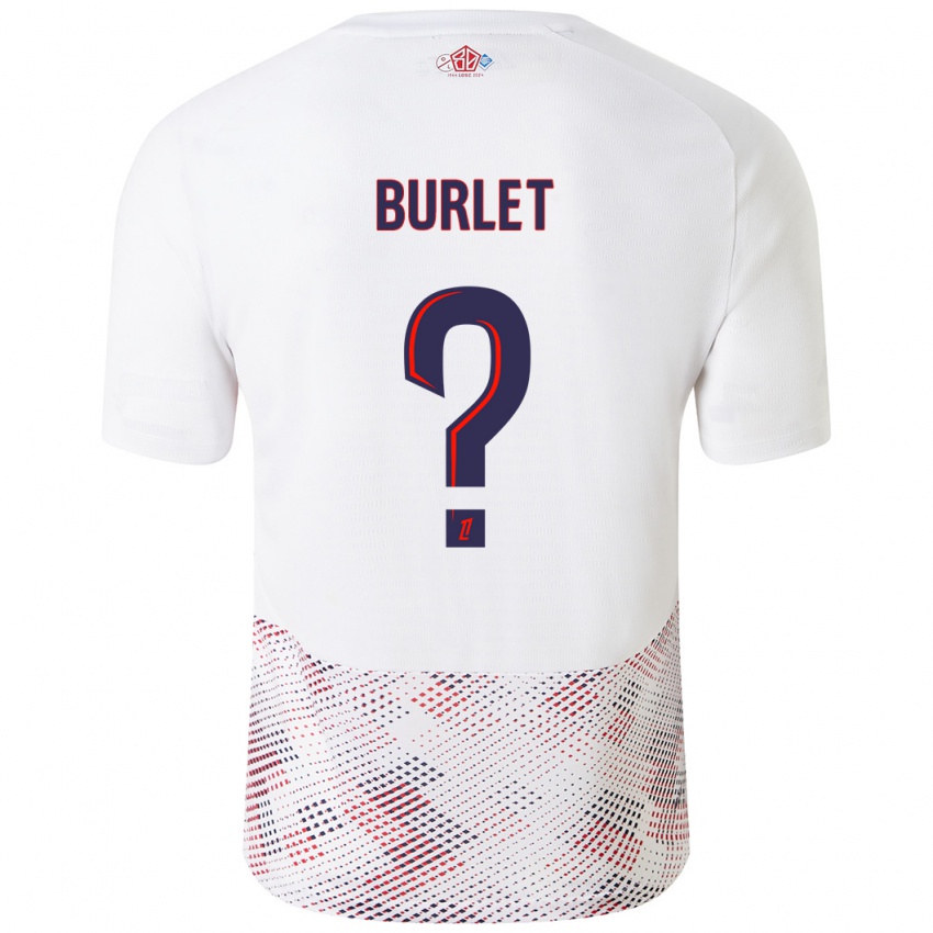 Heren Vincent Burlet #0 Wit Koningsblauw Uitshirt Uittenue 2024/25 T-Shirt