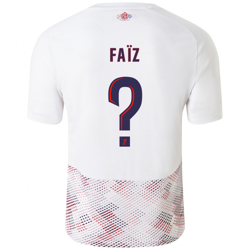 Heren Adame Faïz #0 Wit Koningsblauw Uitshirt Uittenue 2024/25 T-Shirt