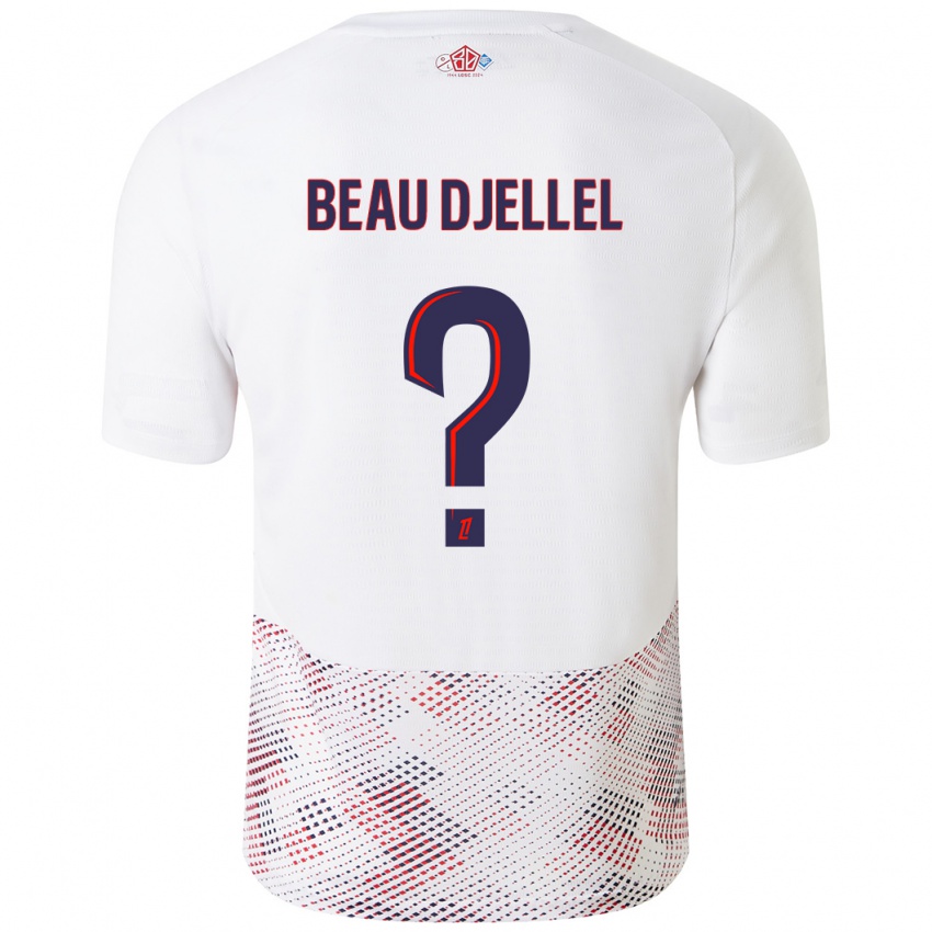 Heren Yanis Beau Djellel #0 Wit Koningsblauw Uitshirt Uittenue 2024/25 T-Shirt