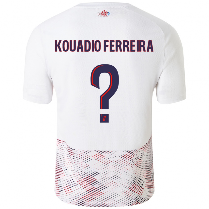 Heren Wilfrid Kouadio Ferreira #0 Wit Koningsblauw Uitshirt Uittenue 2024/25 T-Shirt