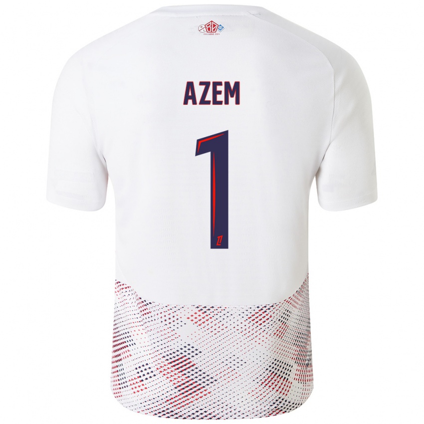 Heren Floriane Azem #1 Wit Koningsblauw Uitshirt Uittenue 2024/25 T-Shirt