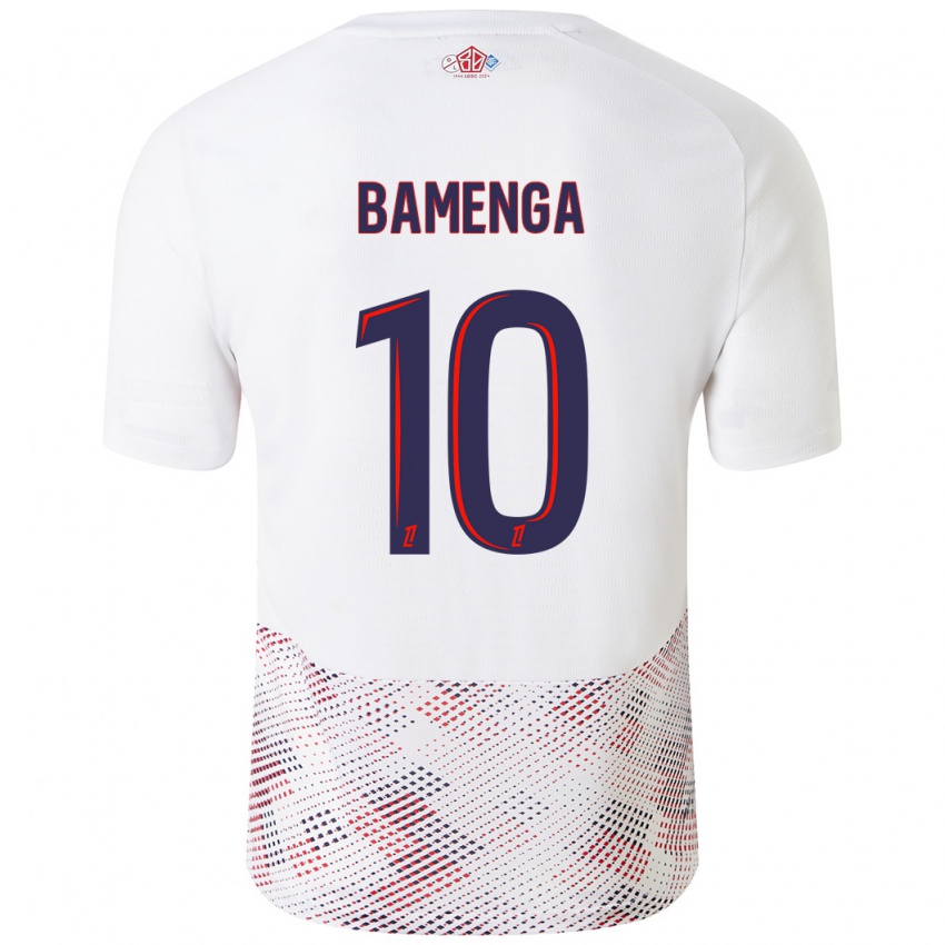 Heren Naomie Bamenga #10 Wit Koningsblauw Uitshirt Uittenue 2024/25 T-Shirt