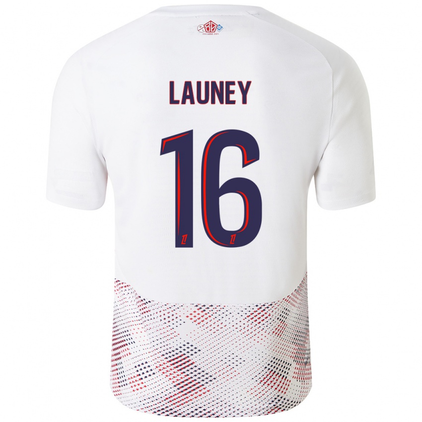 Heren Elisa Launey #16 Wit Koningsblauw Uitshirt Uittenue 2024/25 T-Shirt