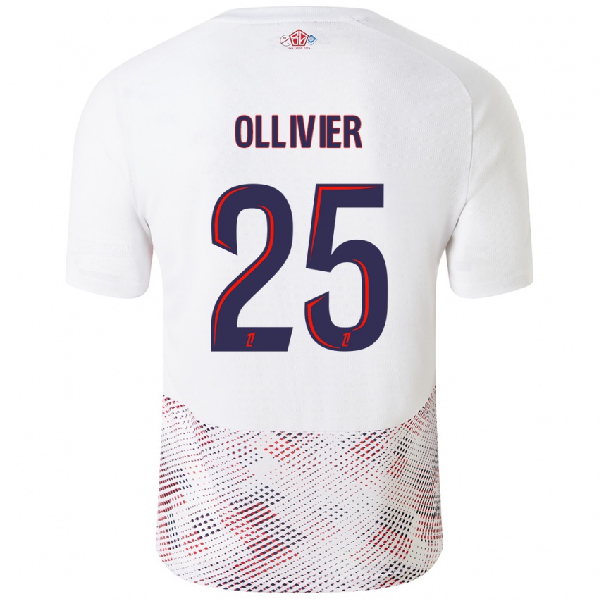 Heren Agathe Ollivier #25 Wit Koningsblauw Uitshirt Uittenue 2024/25 T-Shirt