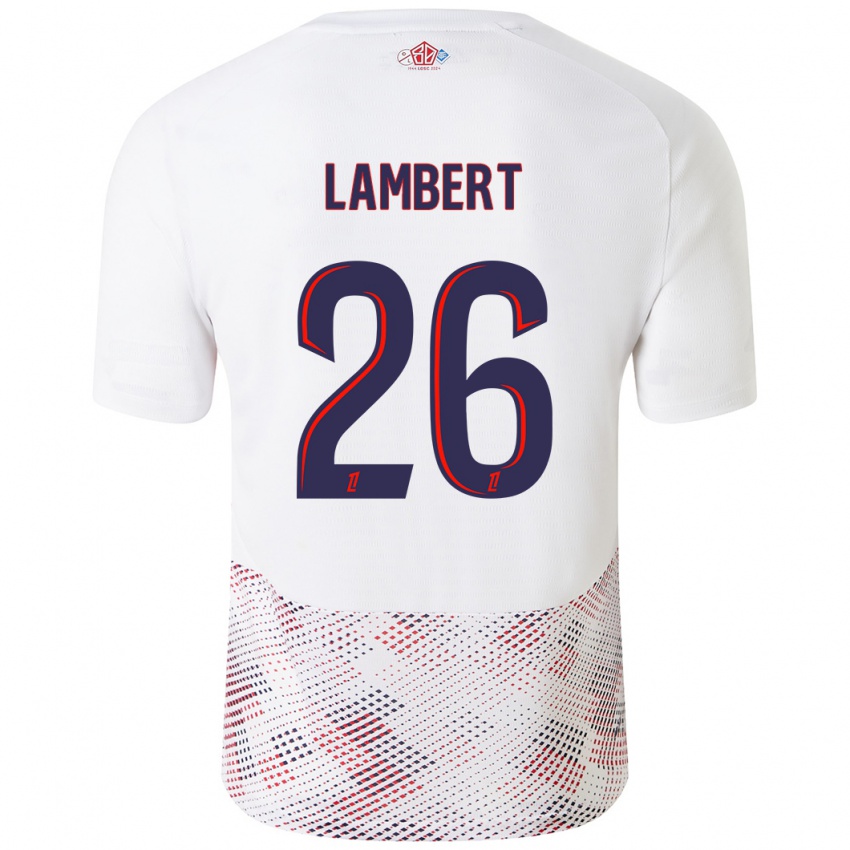 Heren Anaïs Lambert #26 Wit Koningsblauw Uitshirt Uittenue 2024/25 T-Shirt