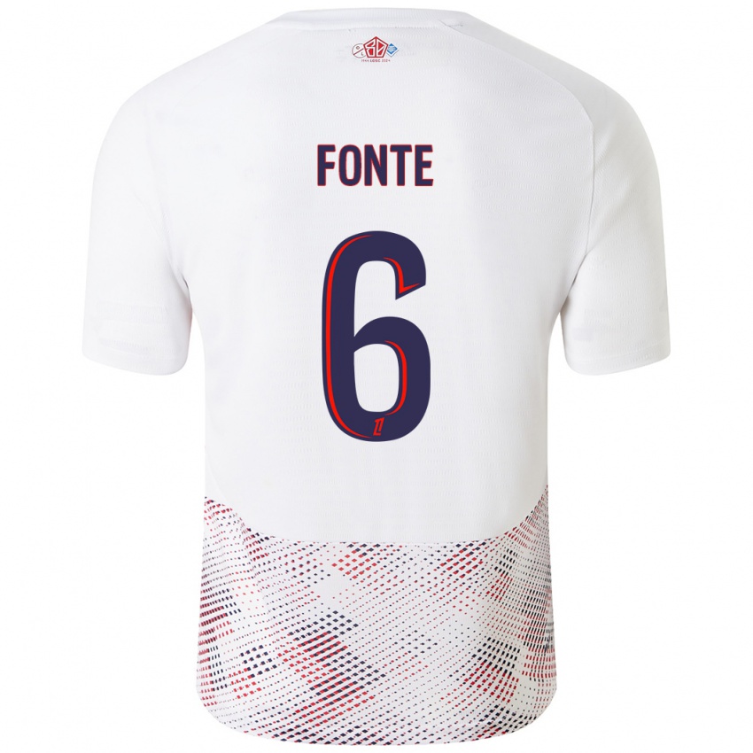 Heren Jose Fonte #6 Wit Koningsblauw Uitshirt Uittenue 2024/25 T-Shirt