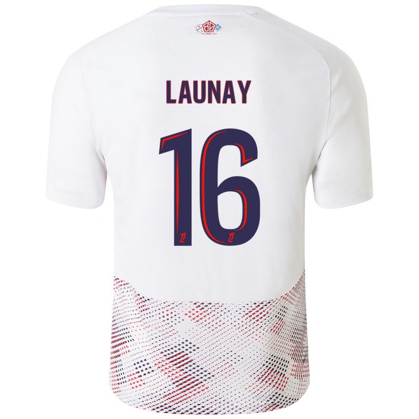 Heren Elisa Launay #16 Wit Koningsblauw Uitshirt Uittenue 2024/25 T-Shirt