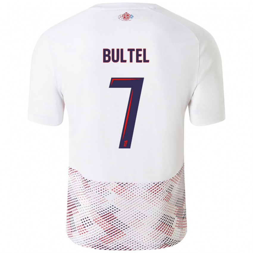 Heren Ludivine Bultel #7 Wit Koningsblauw Uitshirt Uittenue 2024/25 T-Shirt