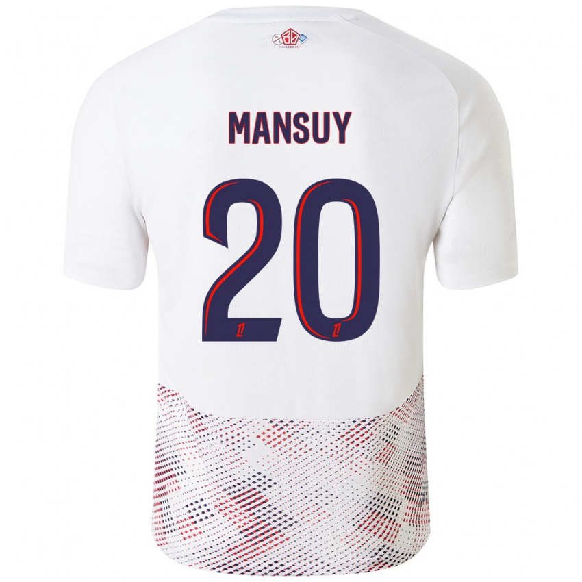 Heren Heloise Mansuy #20 Wit Koningsblauw Uitshirt Uittenue 2024/25 T-Shirt