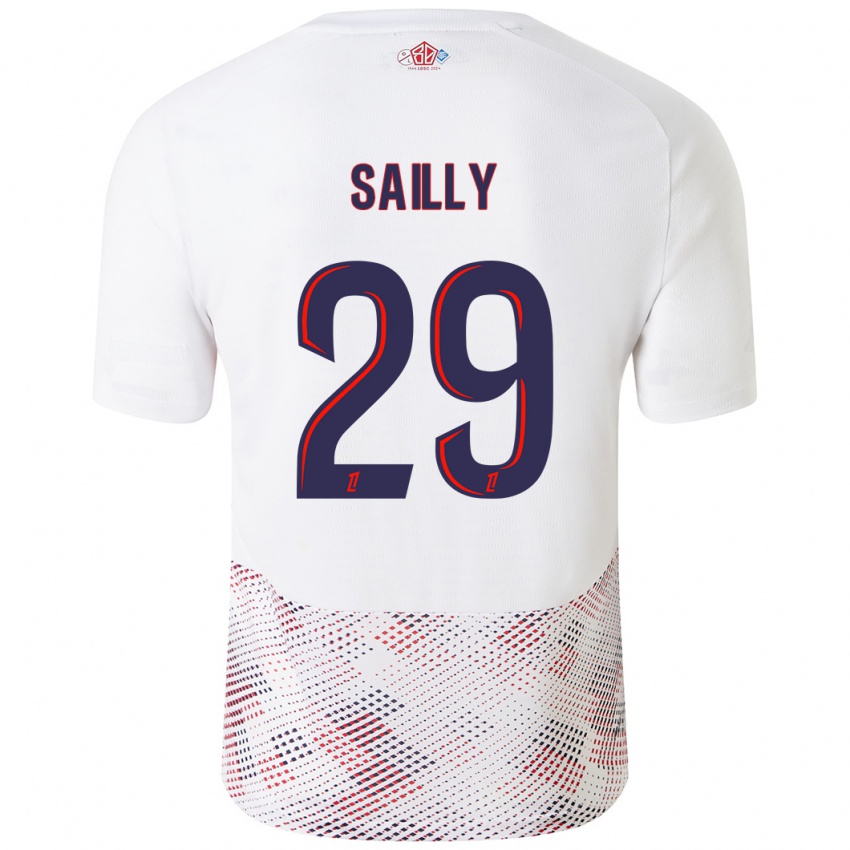 Heren Charlotte Sailly #29 Wit Koningsblauw Uitshirt Uittenue 2024/25 T-Shirt