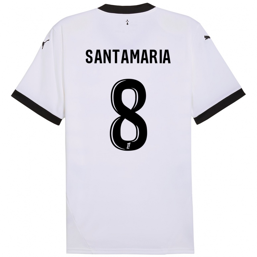 Heren Baptiste Santamaria #8 Wit Zwart Uitshirt Uittenue 2024/25 T-Shirt