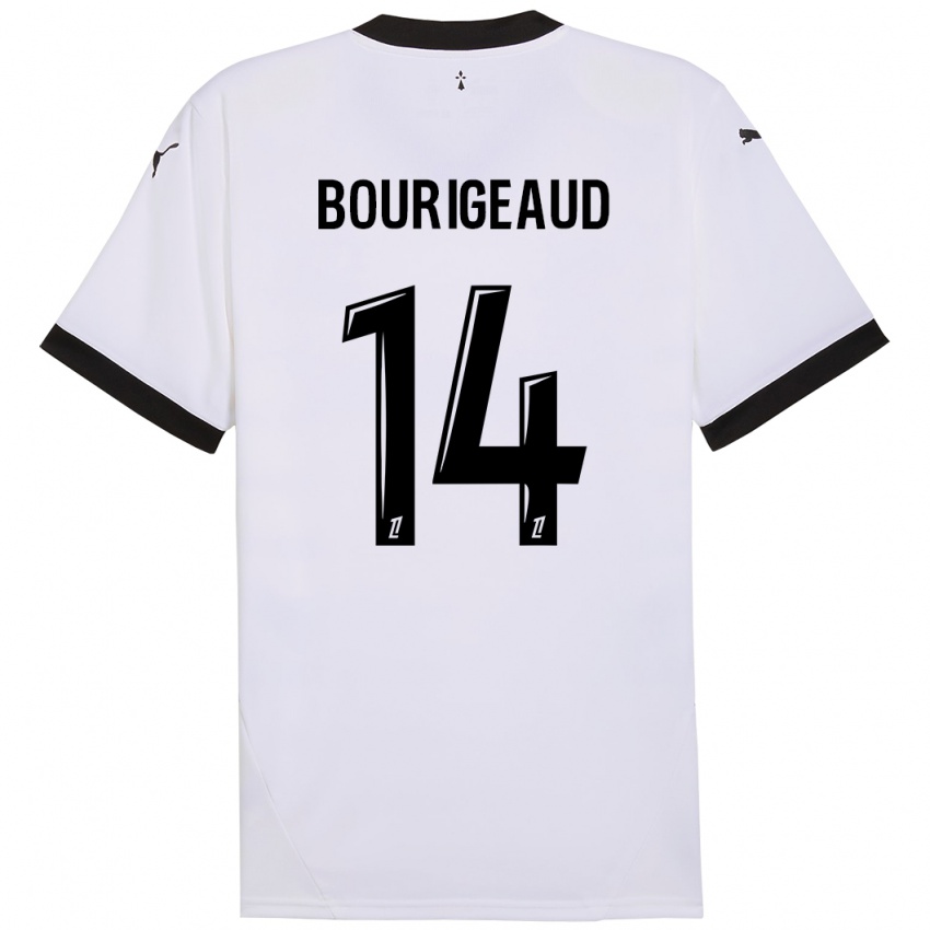 Heren Benjamin Bourigeaud #14 Wit Zwart Uitshirt Uittenue 2024/25 T-Shirt