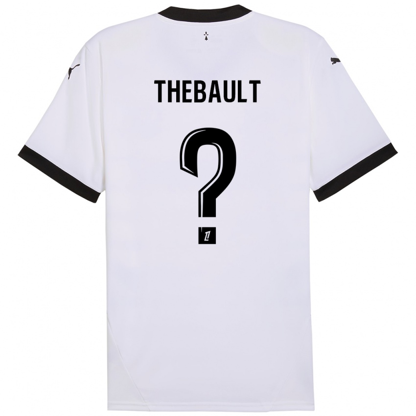 Heren Yaël Thébault #0 Wit Zwart Uitshirt Uittenue 2024/25 T-Shirt