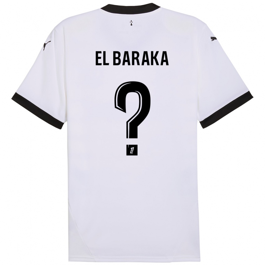 Heren Jibril El Baraka #0 Wit Zwart Uitshirt Uittenue 2024/25 T-Shirt