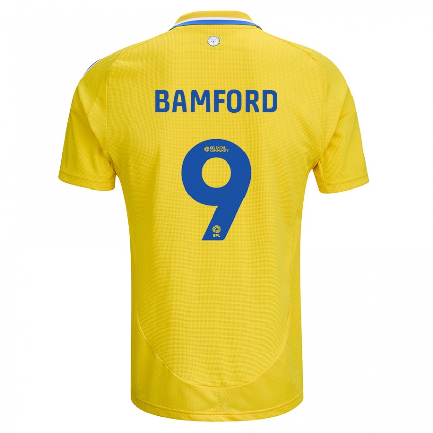 Heren Patrick Bamford #9 Geel Blauw Uitshirt Uittenue 2024/25 T-Shirt