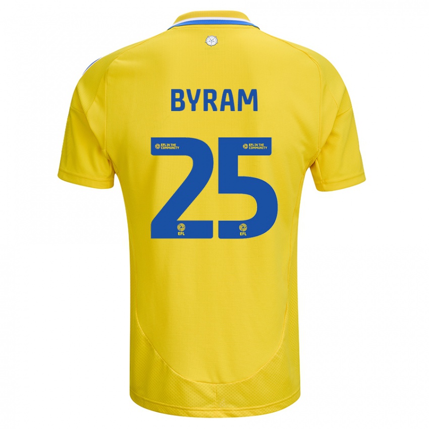 Heren Sam Byram #25 Geel Blauw Uitshirt Uittenue 2024/25 T-Shirt