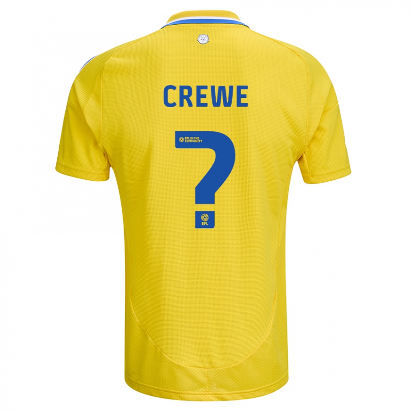 Heren Charlie Crewe #0 Geel Blauw Uitshirt Uittenue 2024/25 T-Shirt