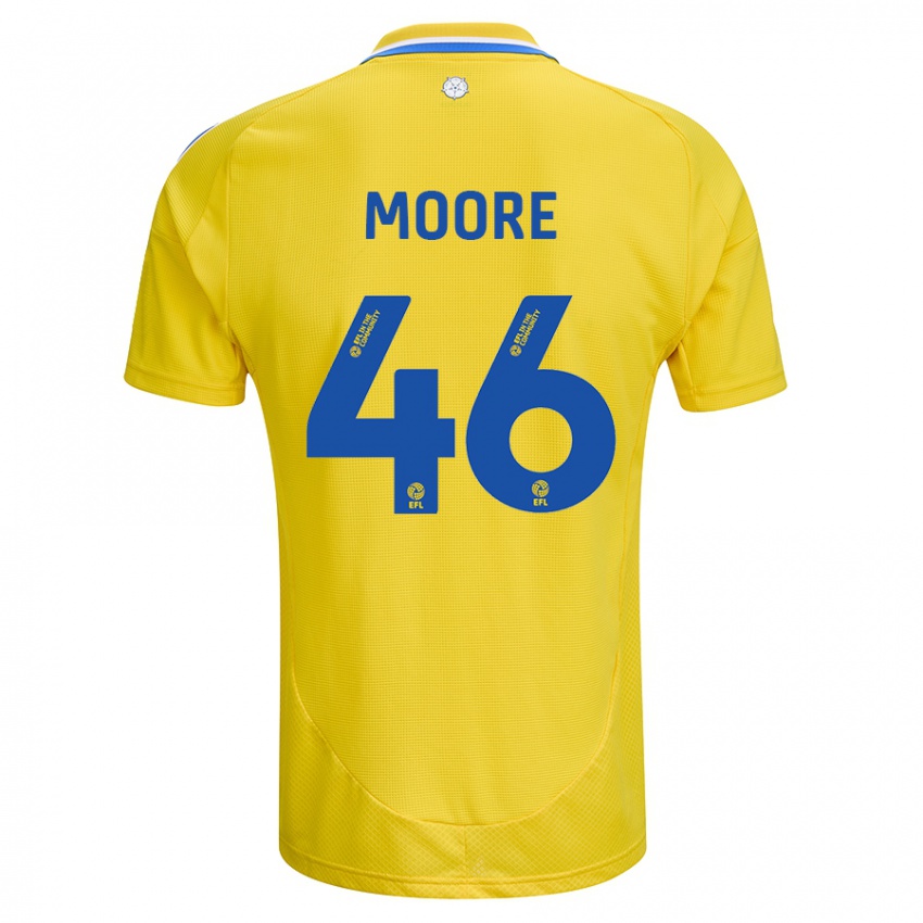 Heren Kris Moore #46 Geel Blauw Uitshirt Uittenue 2024/25 T-Shirt