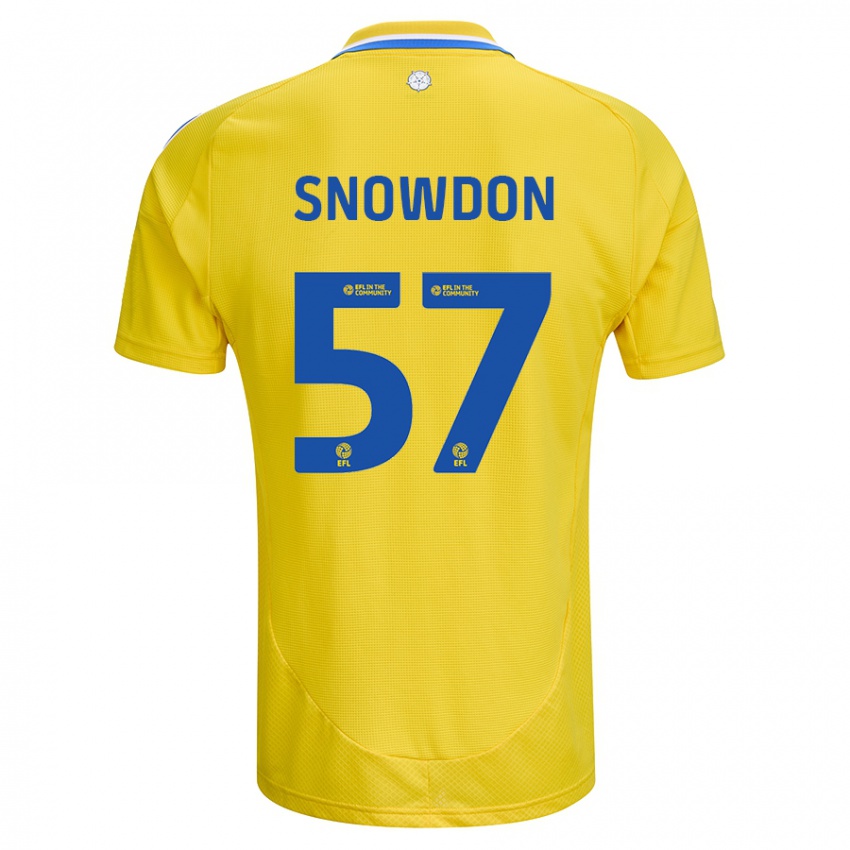 Heren Joe Snowdon #57 Geel Blauw Uitshirt Uittenue 2024/25 T-Shirt