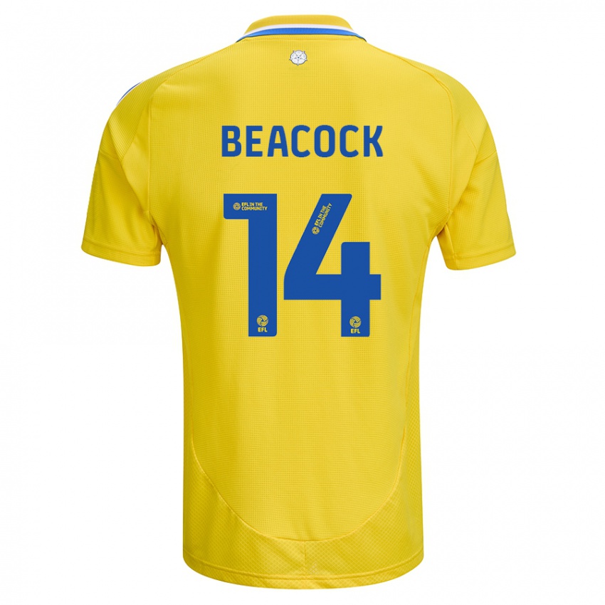 Heren Molly Beacock #14 Geel Blauw Uitshirt Uittenue 2024/25 T-Shirt