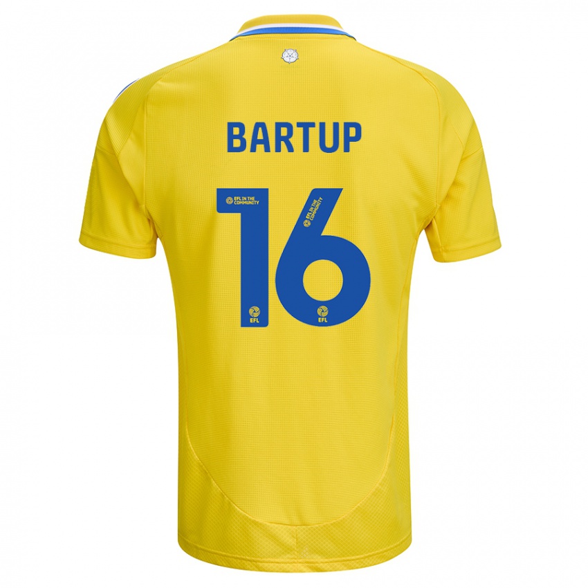 Heren Laura Bartup #16 Geel Blauw Uitshirt Uittenue 2024/25 T-Shirt