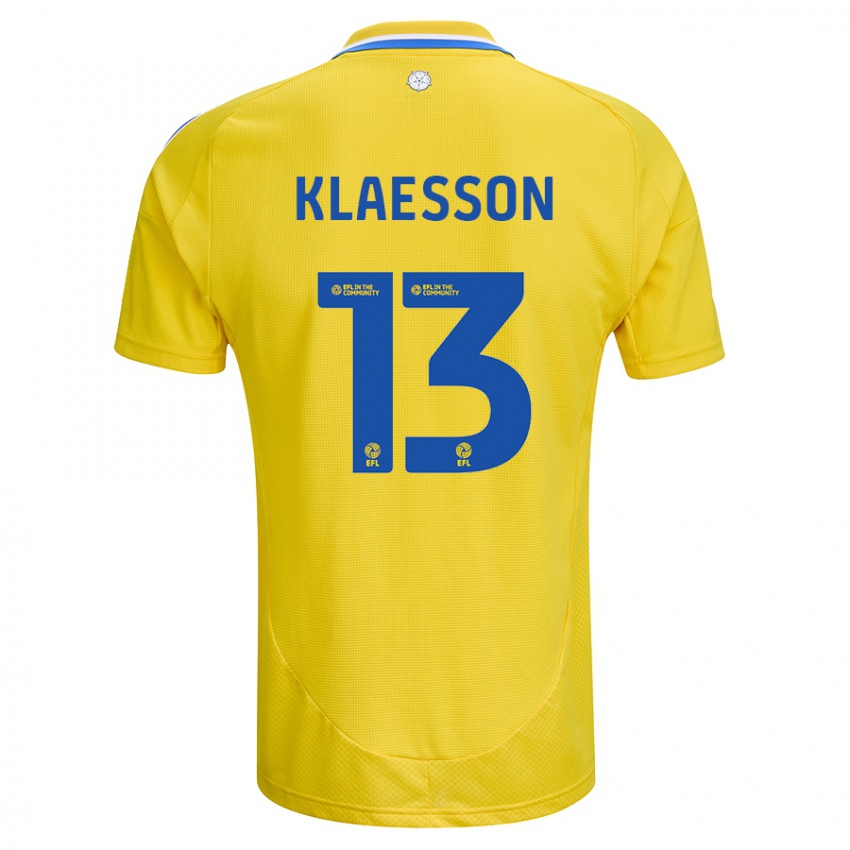 Heren Kristoffer Klaesson #13 Geel Blauw Uitshirt Uittenue 2024/25 T-Shirt