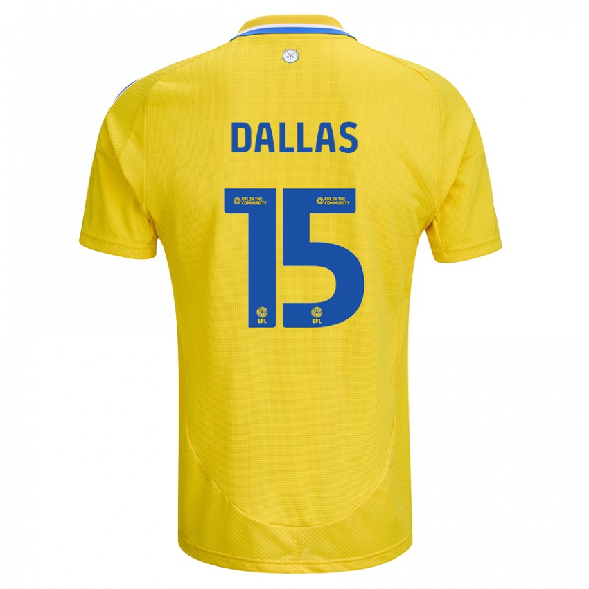 Heren Stuart Dallas #15 Geel Blauw Uitshirt Uittenue 2024/25 T-Shirt